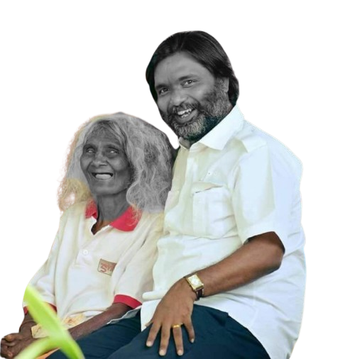 George Rakesh Babu, founder of Good Samaritans India, sharing a joyful moment with a rescued elderly woman.